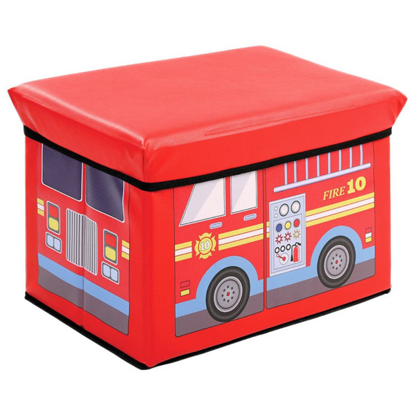 Zoomie Kids Annemarie Fire Truck Toy Storage Bench & Reviews Wayfair